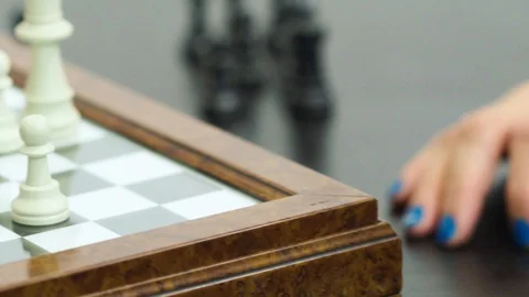 Hand Moves Chess Stock Footage 98243280