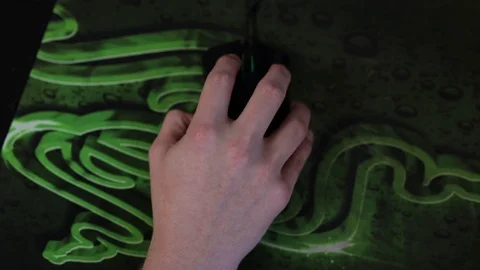 Hand moves the gaming mouse Stock Footage 119717223