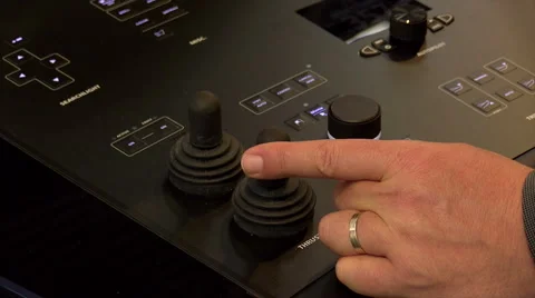 A hand moves the lever of a navigation console Stock Footage 62262270