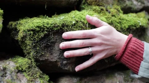 Hand Moving Along Rocks Video stock 170634092