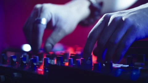 Hand moving with switches and controls Stock Footage 170211711