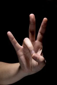 Hand in mudra gesture Stockfoto's