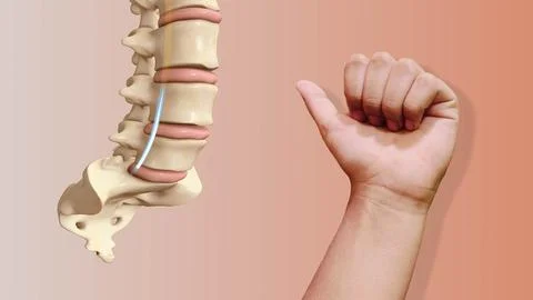 Hand mudra for spinal cord Stock Illustration