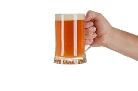 Hand with mug of beer Stock Photos