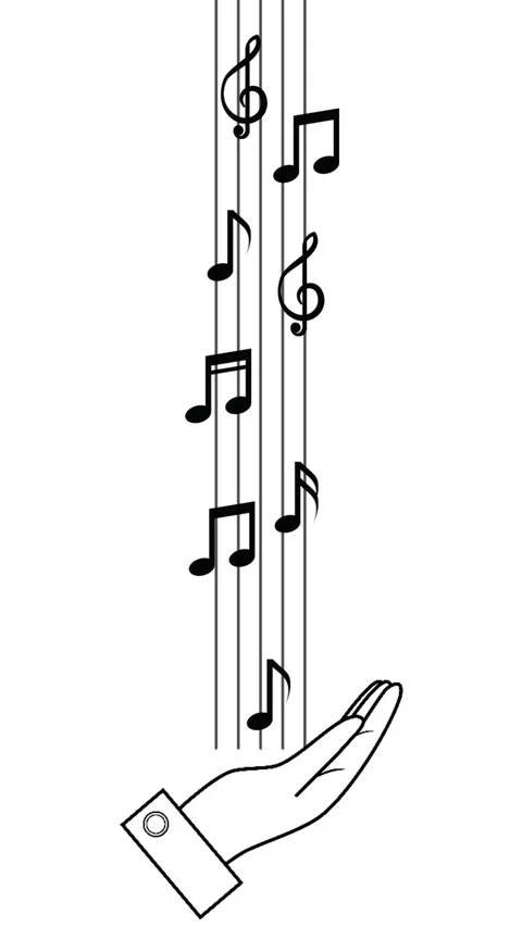 Hand with music note animation Stock Footage 310530181