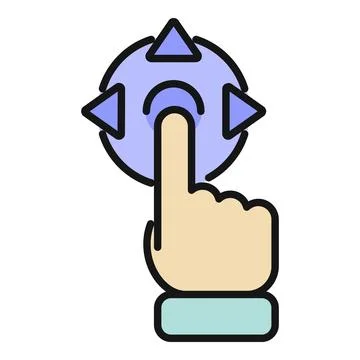Hand navigating with directional arrows control icon Stock Illustration