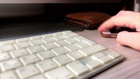 Hand near the keyboard Stock Footage 147470217