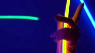 Hand On A Neon Background Stock Footage