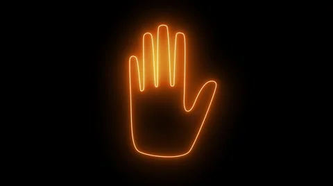 Hand in neon light 4K Stock Footage 64848094
