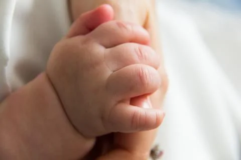 Hand newborn Stock Photos