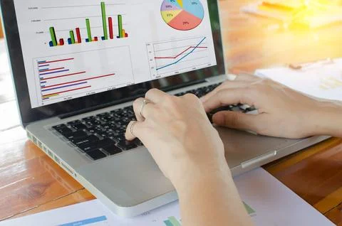 Hand notebook graph Stock Photos