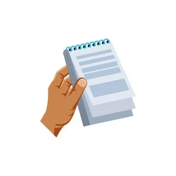 Hand with notepad supply isolated icon Stock Illustration