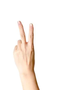 Hand with number two Stock-Fotos