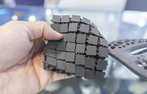 Hand with Object printed on 3d printer close-up Stock Photos