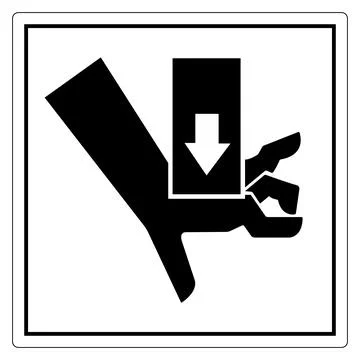 Hand with object warning sign illustration Illustrazione stock