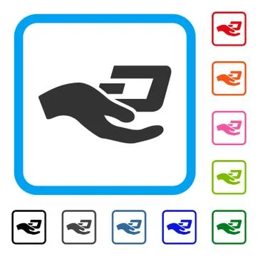 Hand Offer Dash Framed Icon Illustrazione stock