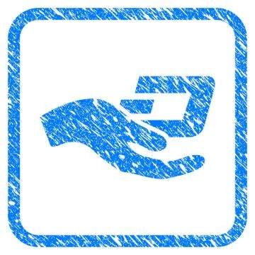 Hand Offer Dash Framed Stamp Illustrazione stock