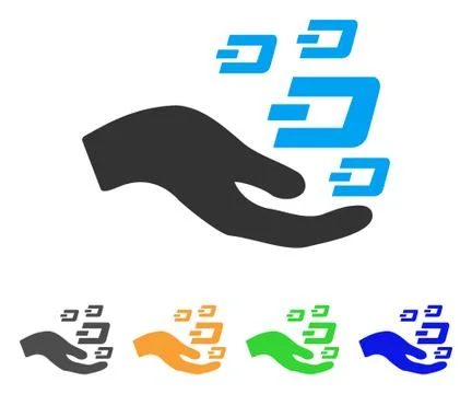 Hand Offer Dash Symbols Vector Icon Stock Illustration
