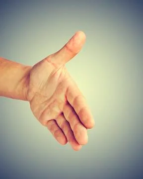 Hand offer Stock-Fotos