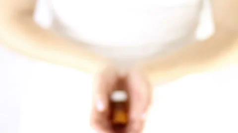 Hand Offering bottle of Pills 스톡 동영상 34865853