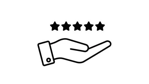 Hand offering five stars Stock Illustration
