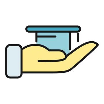 Hand offering graduation hat, concept of education support Stock Illustration