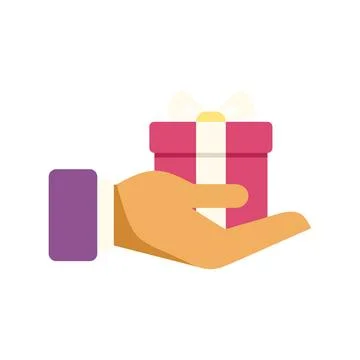 Hand offering a pink gift box present Stock Illustration