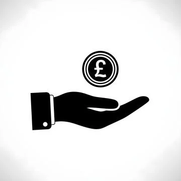 Hand offering a pound coin Stock Illustration