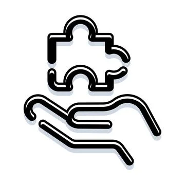 Hand offering puzzle piece, finding solution concept 스톡 일러스트