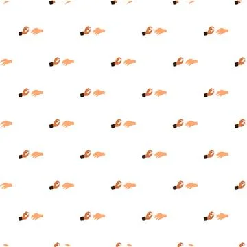 Hand offering ring proposing marriage commitment seamless pattern Stock Illustration