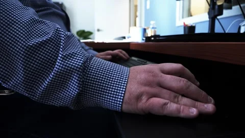 Hand Office Computer Keyboard Stock Footage 273499204