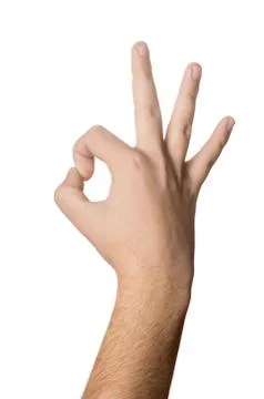 Hand OK sign Stock Photos