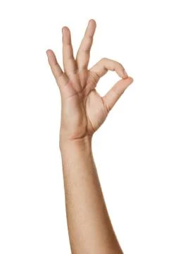 Hand OK sign Foto stock