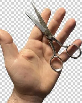 Hand with old and rusty scissors Foto stock