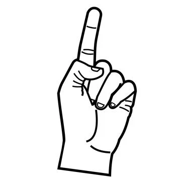 Hand with one finger Stock Illustration