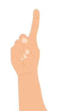 Hand with one finger up over white background. vector Ilustración de archivo