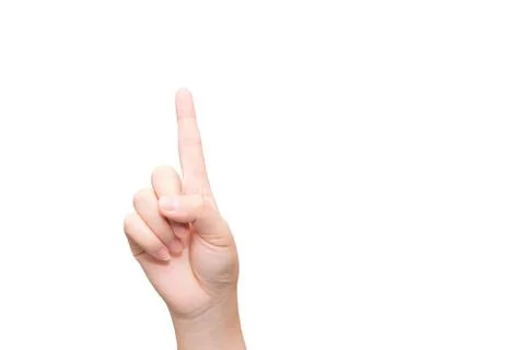 Hand with one finger up Stock Photos