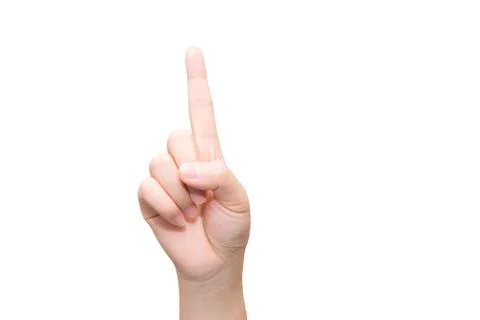 Hand with one finger up Foto stock