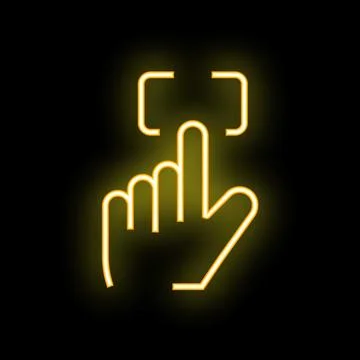 Hand with one finger pointing and pressing a digital button Stock Illustration