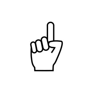 Hand with one finger pointing up solid icon. Stock Illustration