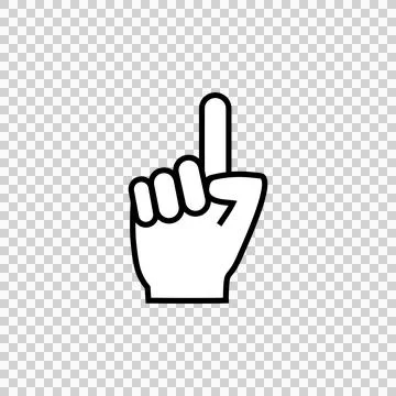 Hand with one finger pointing up solid icon. Hand with index finger up Stock Illustration