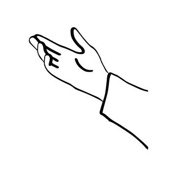 Hand open and ready to help or receive vector illustration sketch hand drawn Stock Illustration