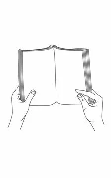Hand open the book drawn vector illustration Stock Illustration