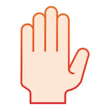 Hand with open fingers flat icon. Arm gesture vector illustration isolated on Stock Illustration