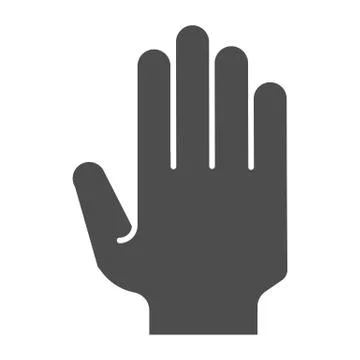 Hand with open fingers solid icon. Arm gesture vector illustration isolated on 스톡 일러스트