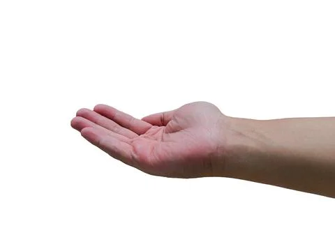 Hand open. Gesture isolated on white background with clipping path. Foto stock