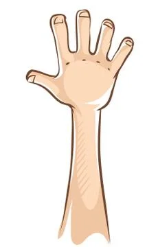 Hand with open palm and five fingers 스톡 일러스트