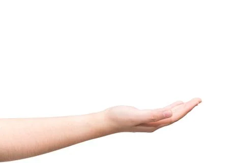 Hand with open palm facing up Stock Photos