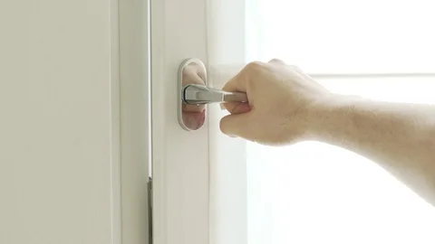 Hand open window Stock Footage 128921362