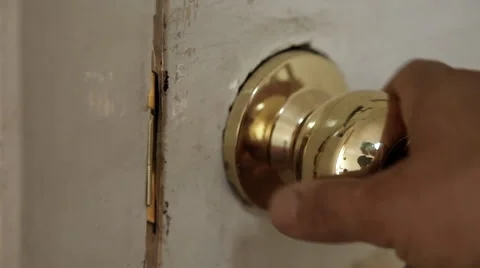 Hand Opening and Closing Door Stock Footage 56103802